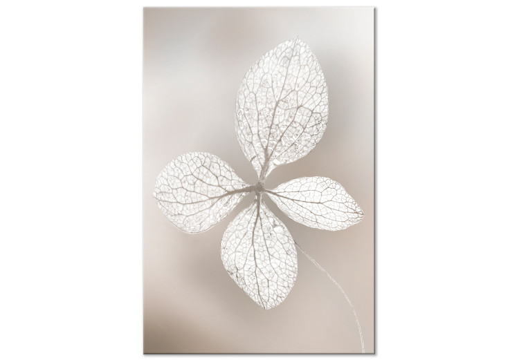 Canvas Art Print Lacy Beauty (1-piece) Vertical - white leaves in boho motif 135822