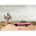 Photo Wallpaper Pink, American classic - photo of desert with car and mountains 136322 additionalThumb 1