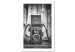 Canvas Art Print Old camera - black and white retro style composition with boards 137222