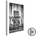 Canvas Art Print Old camera - black and white retro style composition with boards 137222 additionalThumb 6