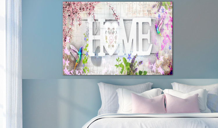 Large canvas print Home and Hummingbirds - Pink [Large Format] 137622 additionalImage 6