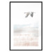 Poster Crane Flight - landscape of a bird flying against a white sky in a watercolor motif 137922 additionalThumb 13