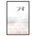 Poster Crane Flight - landscape of a bird flying against a white sky in a watercolor motif 137922 additionalThumb 3