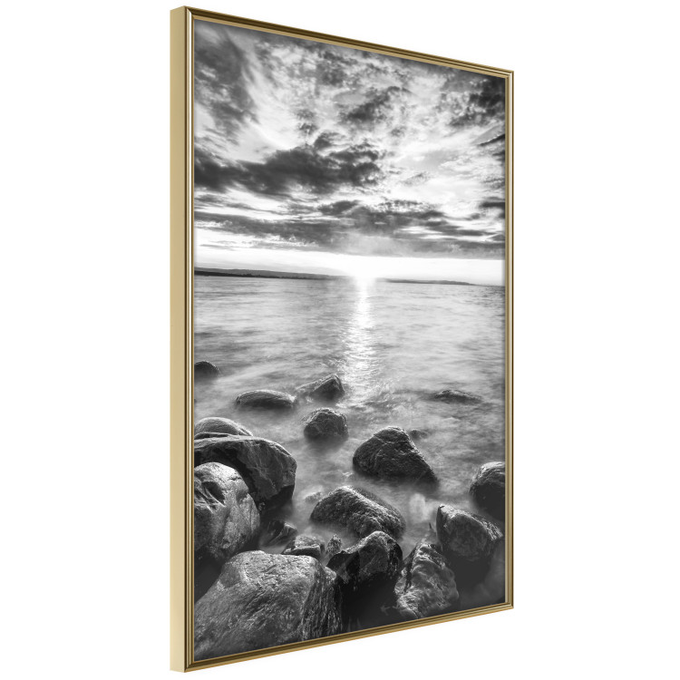 Poster Scandinavian Morning - black and white seascape against sky 138722 additionalImage 9