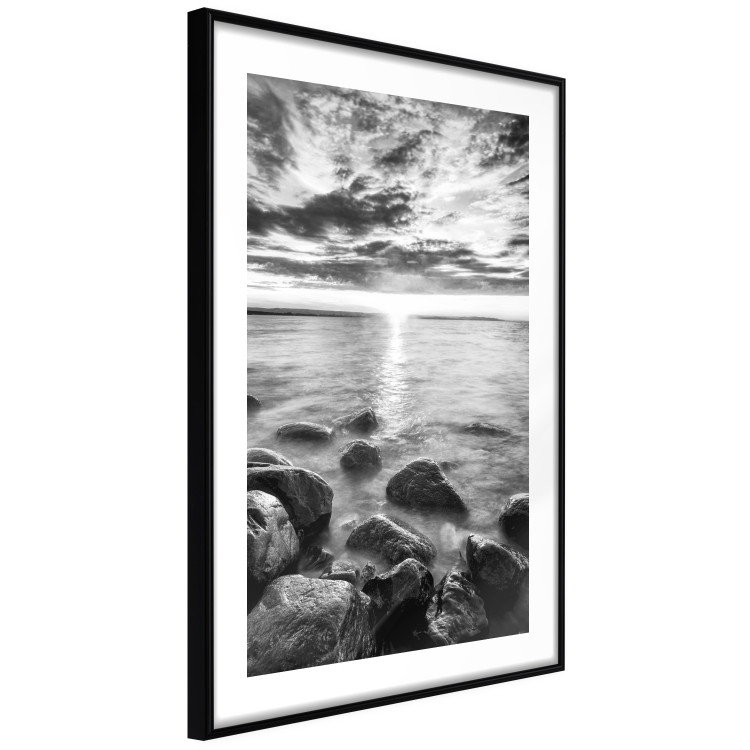 Poster Scandinavian Morning - black and white seascape against sky 138722 additionalImage 7