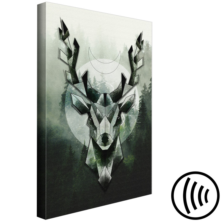 Canvas Print Green Deer and Forest (1-piece) Vertical - geometric abstraction 143722 additionalImage 6