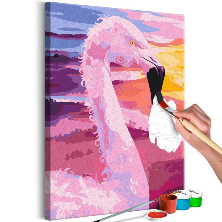 Paint by number Candy Flamingo - Pink Bird on a Colorful Expressive Background 144622 additionalImage 3