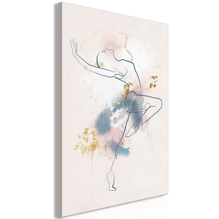 Canvas Print Beautiful Ballerina (1-piece) - watercolor line art of a dancing woman 145122 additionalImage 2