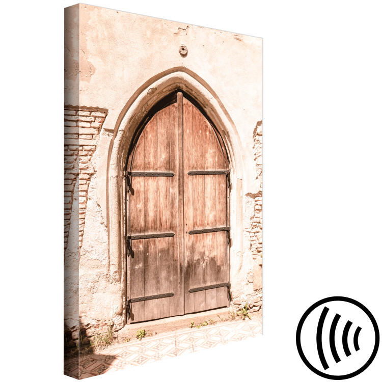 Canvas Print Mysterious Gates (1-piece) - urban landscape with a wooden gate 145222 additionalImage 6