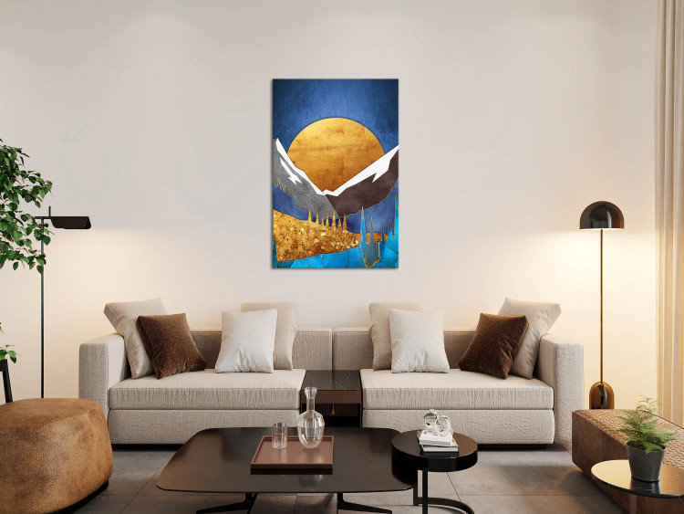 Canvas Print Great Shine - Graphics With Mountains Against the Backdrop of a Great Sunset 145522 additionalImage 3