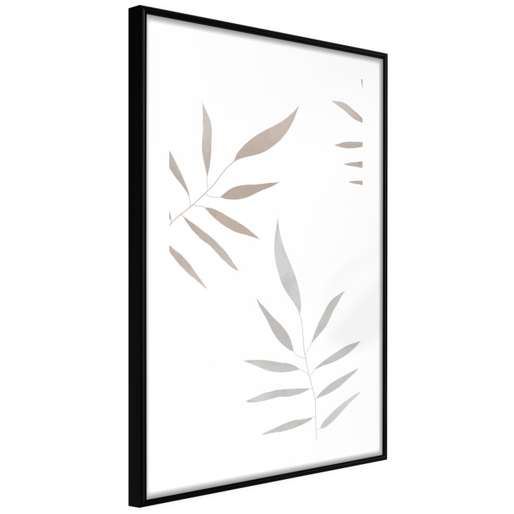 Poster Watercolor Leaves - Gray and Brown Painted Plants on a White Background 146322 additionalImage 8