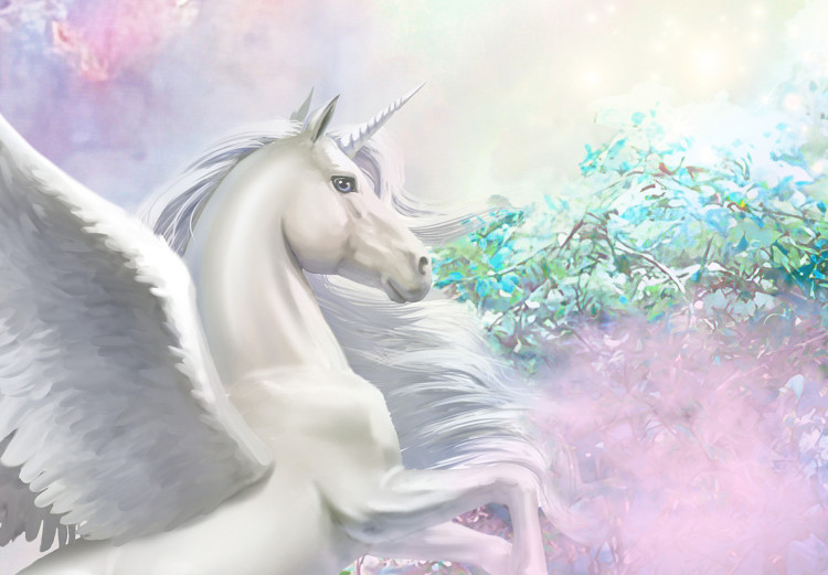 Poster Unicorn and Magic Tree - Fantasy and Rainbow Land in the Clouds 148822 additionalImage 2