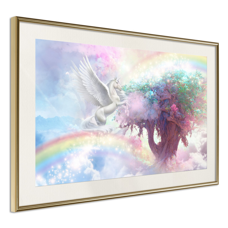 Poster Unicorn and Magic Tree - Fantasy and Rainbow Land in the Clouds 148822 additionalImage 9