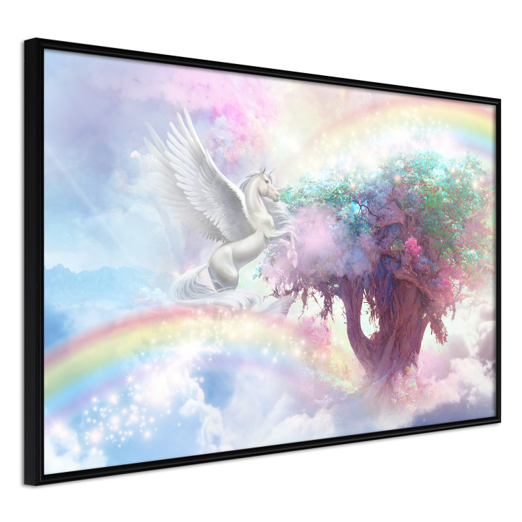 Poster Unicorn and Magic Tree - Fantasy and Rainbow Land in the Clouds 148822 additionalImage 6