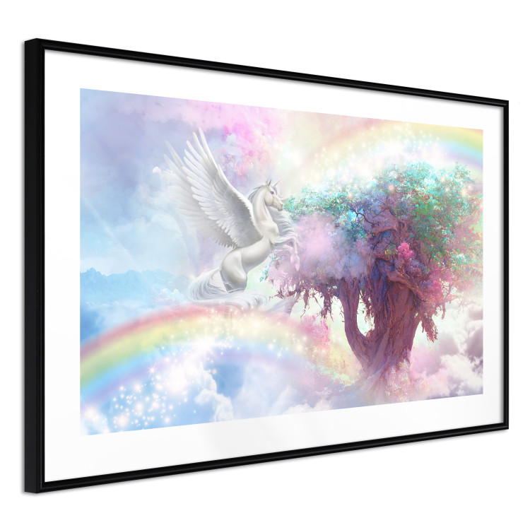 Poster Unicorn and Magic Tree - Fantasy and Rainbow Land in the Clouds 148822 additionalImage 10