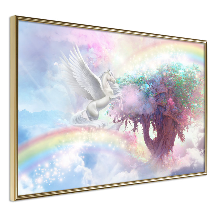 Poster Unicorn and Magic Tree - Fantasy and Rainbow Land in the Clouds 148822 additionalImage 5