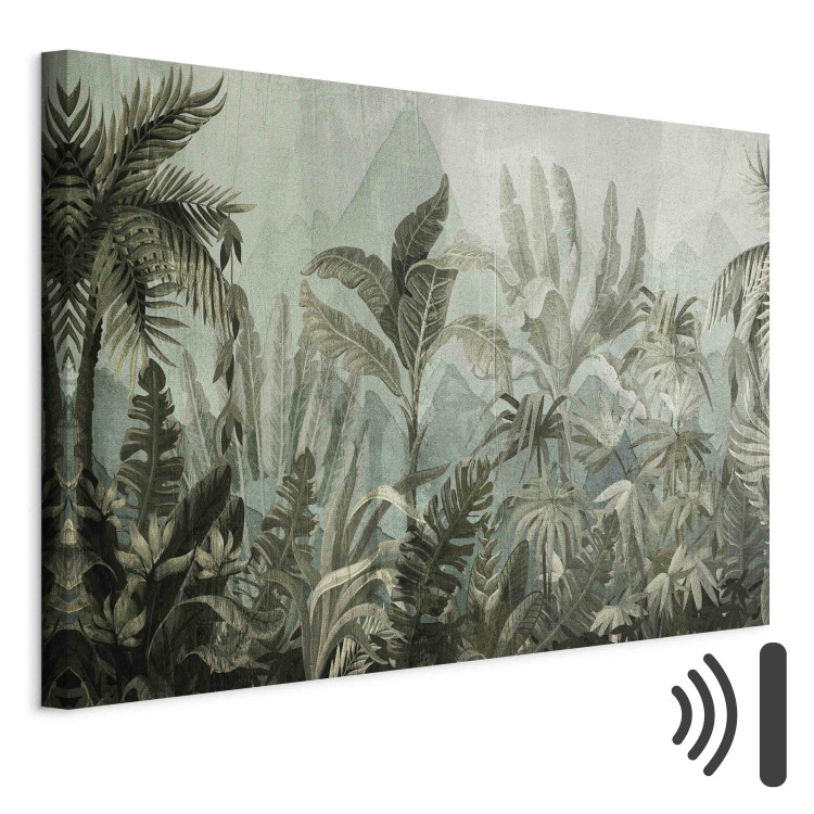 Canvas Mountain jungle - dark green composition with leaves and trees 151222 additionalImage 8