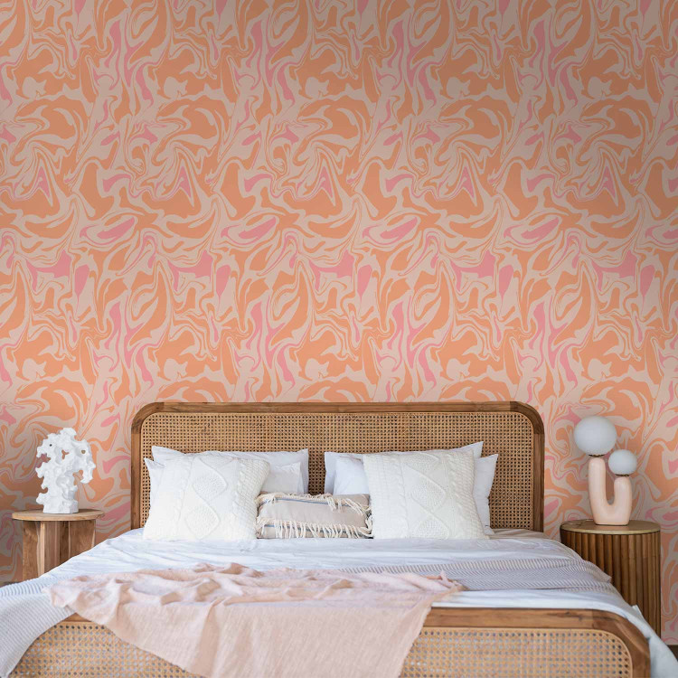 Modern Wallpaper Peach Swirl - Abstract Pink and Orange Shapes 160322 additionalImage 4
