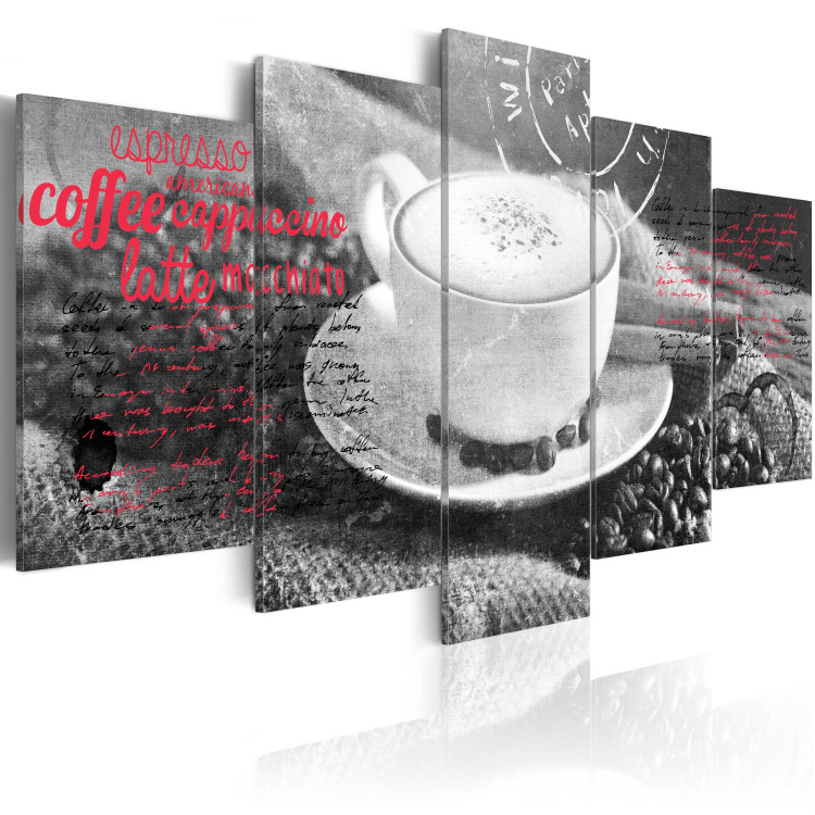 Canvas Print Coffe, Espresso, Cappuccino, Latte machiato ... - black and white 59022 additionalImage 2