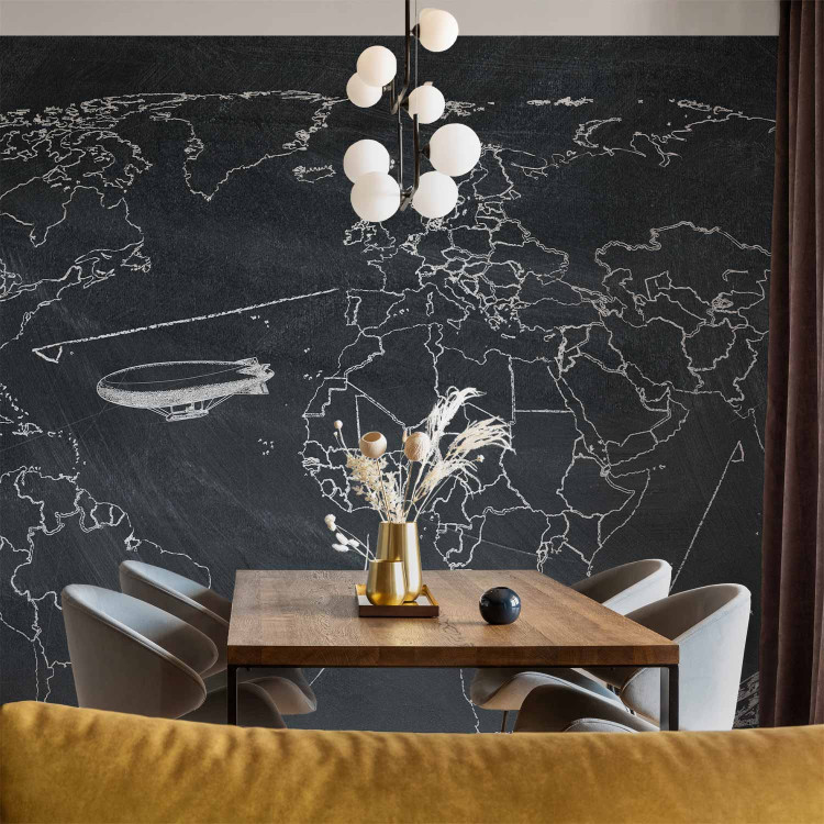 Wall Mural World Map - Continents on a Black Background with Spanish Labels 60022 additionalImage 6