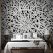 Photo Wallpaper Orient - white geometric composition in the type of mandala on a black background 94922 additionalThumb 2
