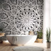 Photo Wallpaper Orient - white geometric composition in the type of mandala on a black background 94922 additionalThumb 8