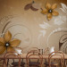 Photo Wallpaper Brown rhapsody - floral motif on a background with light shimmer effect 96622 additionalThumb 6