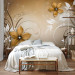 Photo Wallpaper Brown rhapsody - floral motif on a background with light shimmer effect 96622 additionalThumb 2