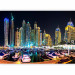 Wall Mural Night in Dubai and Marina - modern boats against city architecture 99122 additionalThumb 1