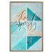 Wall Poster Live simply - English text on a blue background with wooden pieces 114332 additionalThumb 14