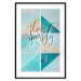 Wall Poster Live simply - English text on a blue background with wooden pieces 114332 additionalThumb 16