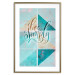 Wall Poster Live simply - English text on a blue background with wooden pieces 114332 additionalThumb 17