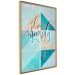 Wall Poster Live simply - English text on a blue background with wooden pieces 114332 additionalThumb 12