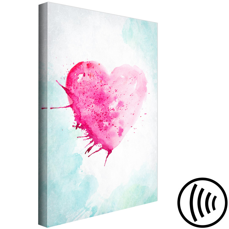 Canvas Art Print Love in Street Art Color (1-part) - Art of Watercolor Heart 114532 additionalImage 6