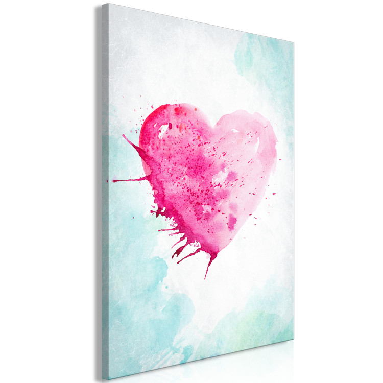 Canvas Art Print Love in Street Art Color (1-part) - Art of Watercolor Heart 114532 additionalImage 2