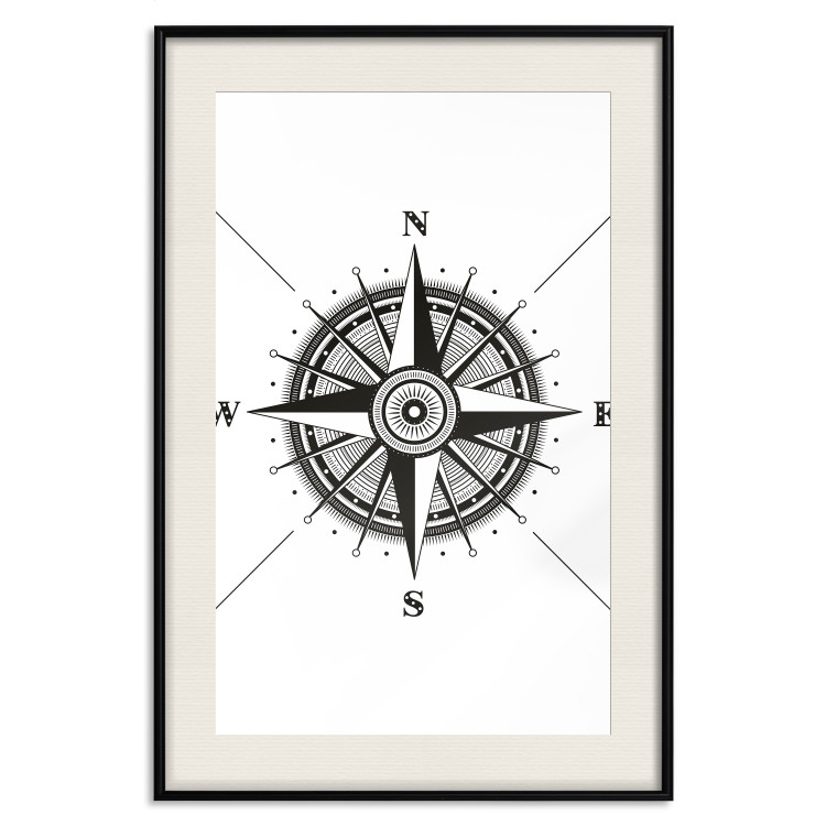 Poster Compass - black and white composition with Scandinavian-style text 114632 additionalImage 18