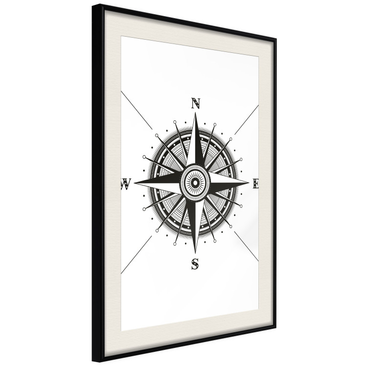 Poster Compass - black and white composition with Scandinavian-style text 114632 additionalImage 3