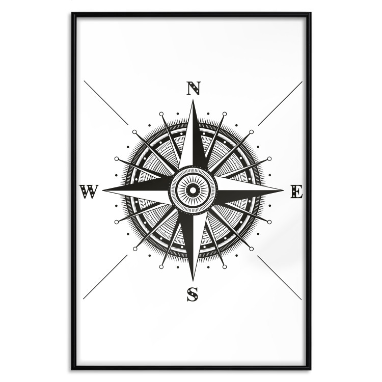 Poster Compass - black and white composition with Scandinavian-style text 114632 additionalImage 18
