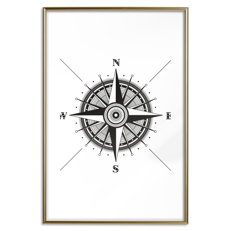 Poster Compass - black and white composition with Scandinavian-style text 114632 additionalImage 14
