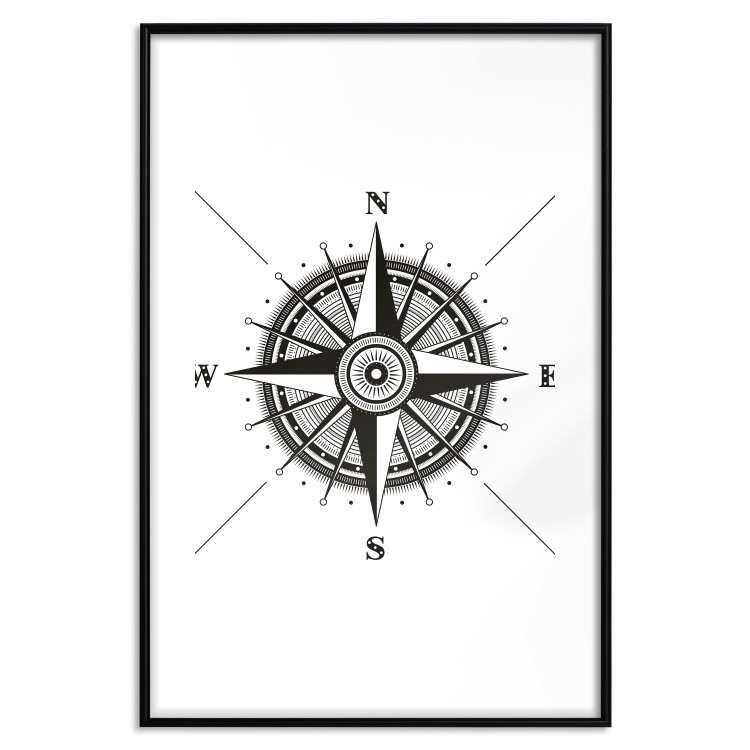 Poster Compass - black and white composition with Scandinavian-style text 114632 additionalImage 15