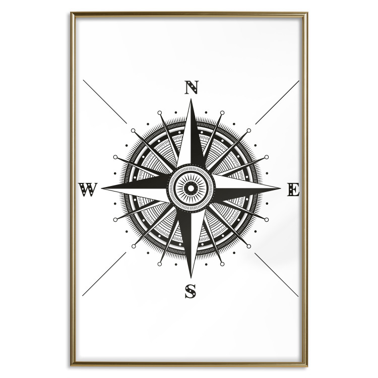 Poster Compass - black and white composition with Scandinavian-style text 114632 additionalImage 20