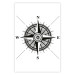 Poster Compass - black and white composition with Scandinavian-style text 114632