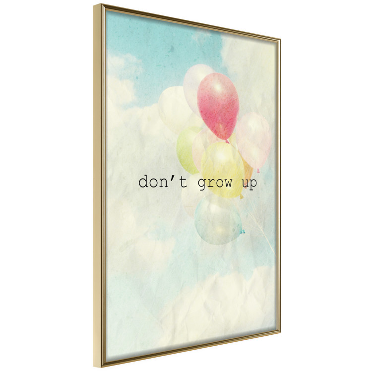 Wall Poster Don't grow up - English text on a background of colorful balloons and sky 117032 additionalImage 12