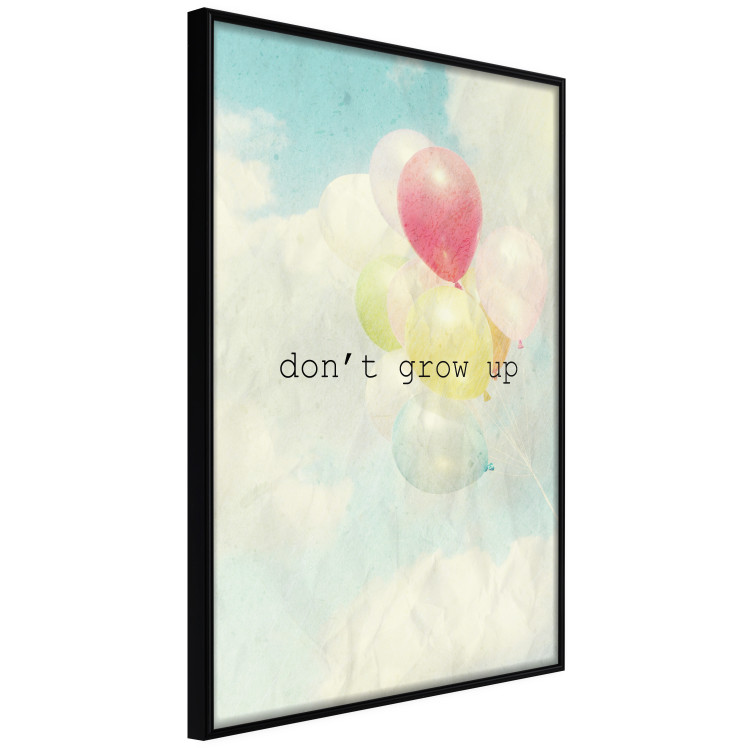 Wall Poster Don't grow up - English text on a background of colorful balloons and sky 117032 additionalImage 10