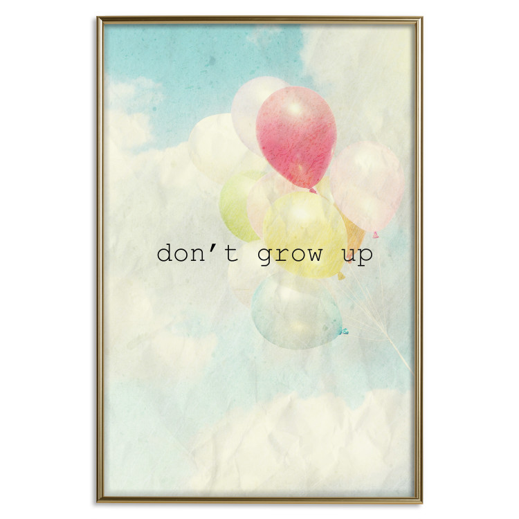 Wall Poster Don't grow up - English text on a background of colorful balloons and sky 117032 additionalImage 16