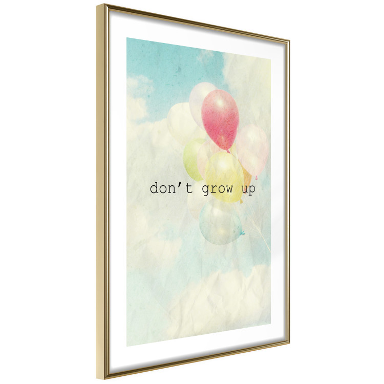Wall Poster Don't grow up - English text on a background of colorful balloons and sky 117032 additionalImage 6