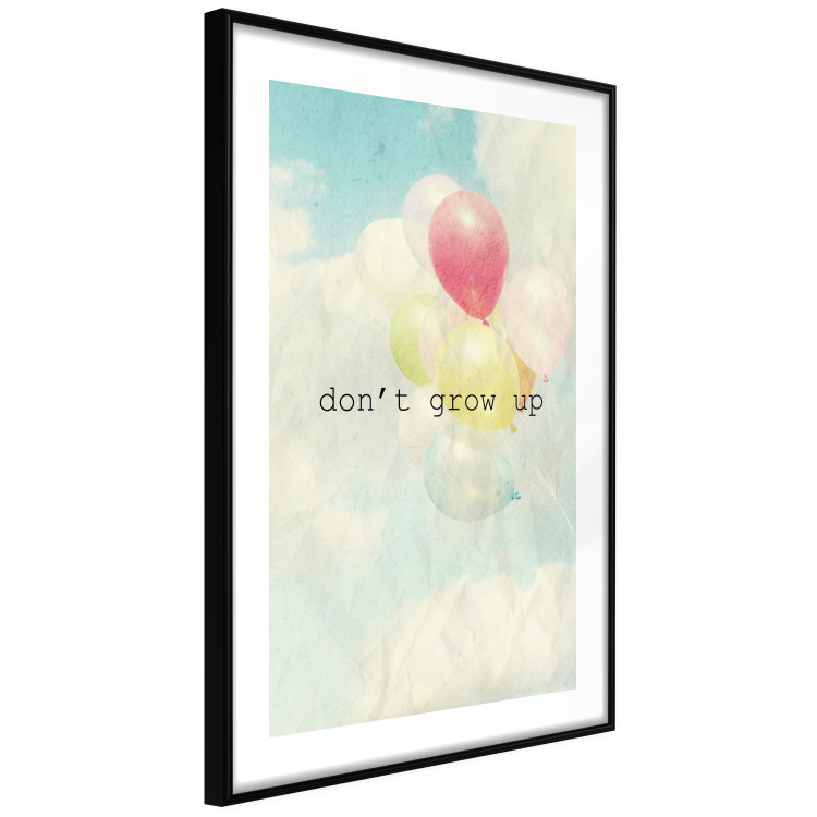 Wall Poster Don't grow up - English text on a background of colorful balloons and sky 117032 additionalImage 13