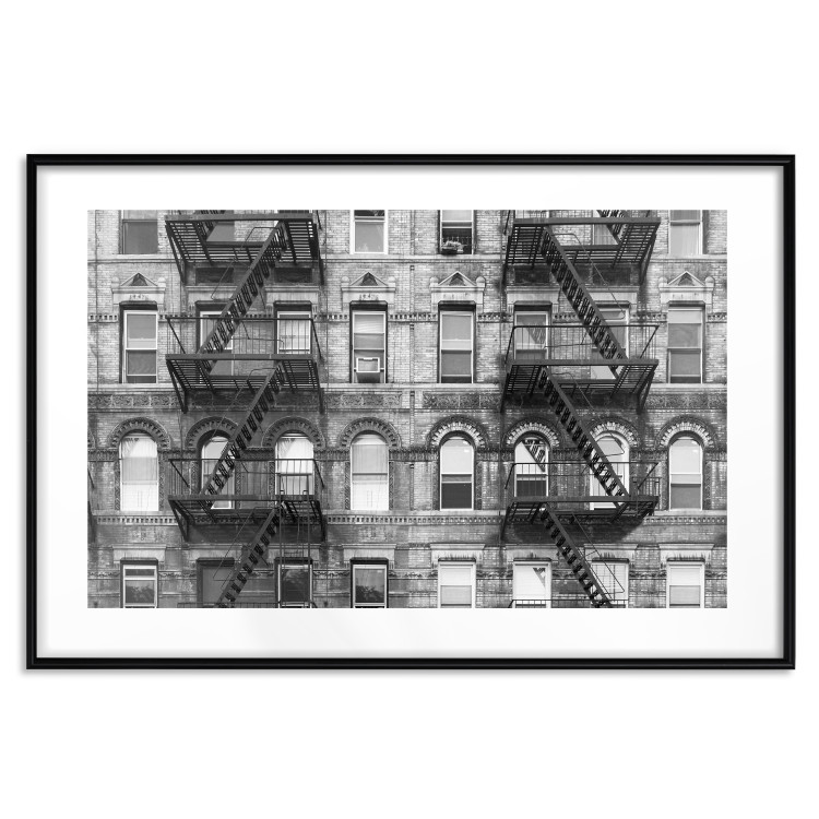 Poster Brick Apartment - black and white architectural shot in New York City 117232 additionalImage 17