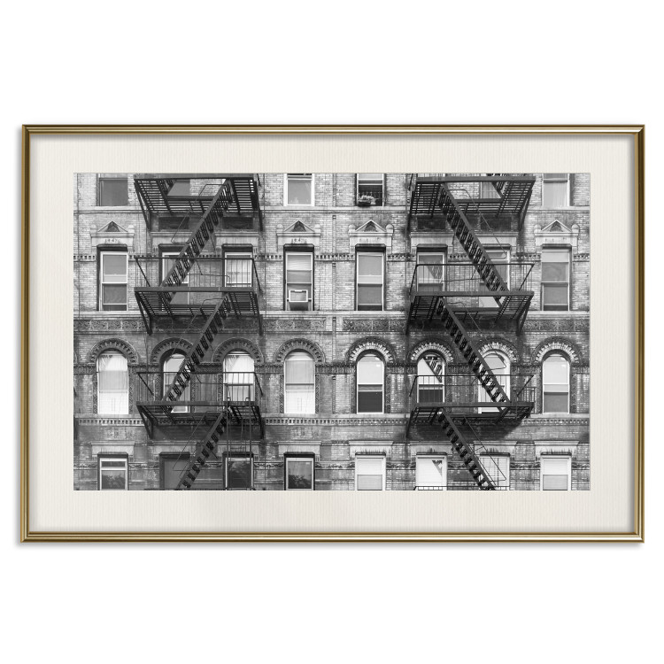 Poster Brick Apartment - black and white architectural shot in New York City 117232 additionalImage 19