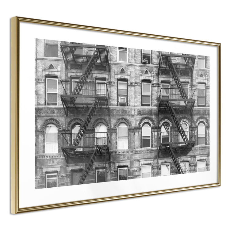 Poster Brick Apartment - black and white architectural shot in New York City 117232 additionalImage 6